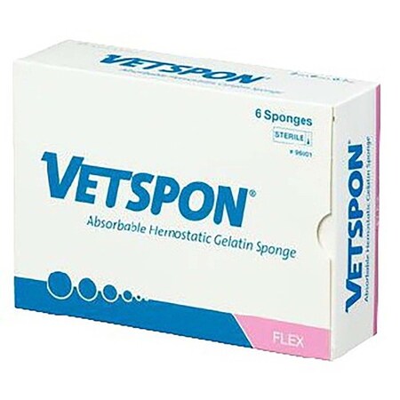 Vetspon Absorbable Hemostatis Gelatin Sponges, Flex Sheet, 6PK CA5525006AM